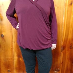 Women's plus size burgundy top